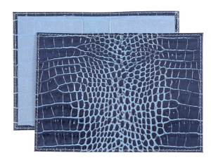 Обложка на паспорт синий крокодил (натуральная кожа) ОП-0310
