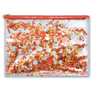 Папка для документов арт.46448/25 КРАСНЫЙ (А4, 33х24 см, одно отделение, ПВХ с ПВХ-пайетками, металл