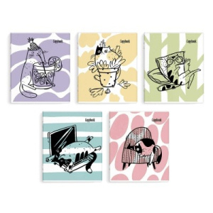 Тетрадь, 48 л, клетка, арт. 66721/ 5 ПУШИСТЫЙ ХУЛИГАН /А5+, мягкий переплёт (2 скобы), мелованный ка