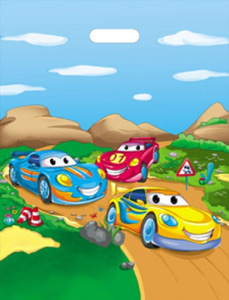 Пакет полиэтиленовый /Веселые тачки/ (36,5смх48см) ПП-1767