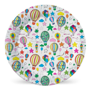 Набор бумажных тарелок Шарики с обводкой, 6 шт d=230 мм