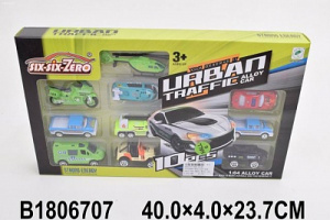 Набор инерционных металл.машинок /ГОРОДСКИЕ ПРИКЛЮЧЕНИЯ/(10шт.,металл,в коробке) (Арт. 1806707)