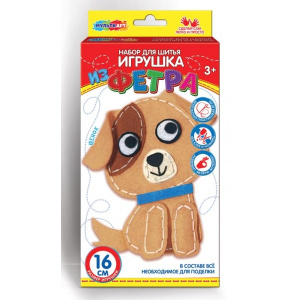 Игрушка из фетра милый щенок МУЛЬТИ АРТ в кор.66шт