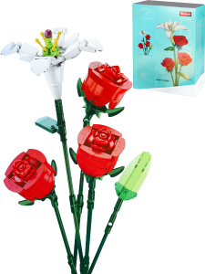 Конструктор пластиковый.Цветочная композиция (267 дет.,в кор.).Арт. M38-B1121B