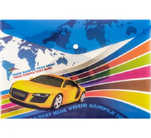 Папка канцелярская CAR, 26 х 36 см, пластиковая, плотность 160 мкм, 2 дизайна в ассортименте