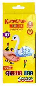 Набор цветн.каранд Каляка-Маляка МУЛЬТИКОЛОР 12 шт. дерев. трехгран. корп. карт.уп. принт на корпусе