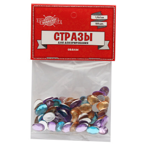 СТРАЗЫ  ДЛЯ ДЕКОРИРОВАНИЯ /ОВАЛЫ/ (ТХ-9097) 1,4 Х 1см,набор 100шт