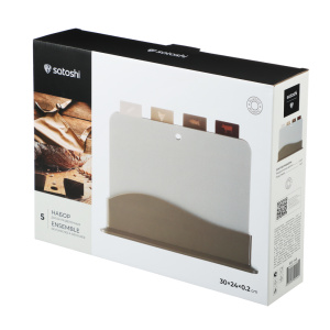 SATOSHI Набор досок разделочных на подставке 5пр 30х24х0,2см, пластик (10702070/230824/3282631, Кита