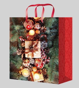 Пакет подарочный с глянц. лам. 32,4х44,5х10,2 см (XL) Рождественское настроение, 157 г ПКП-8890