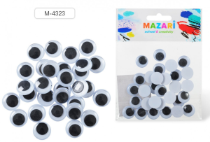 Набор для творчества №4 ПОДВИЖНЫЕ ГЛАЗКИ, 30 шт, диаметр 15 мм, ОПП-упаковка с европодвесом