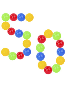 07. ШАРИКИ ПЛАСТИКОВЫЕ 50 шт. ЦВЕТНЫЕ, Ø85 мм (Арт. И-1501)