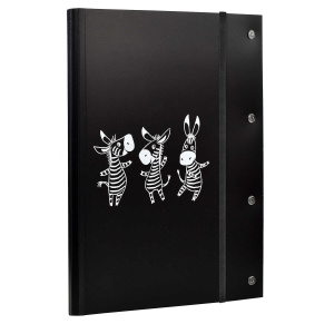 Папка для чертежей и рисунков пластиковая арт. 53658/ 12 ЗЕБРЫ (полипропилен, формат А4, 23.5х31 см,