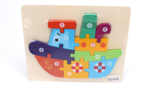 Деревянные пазлы на подложке /Кораблик/ арт. 1001146