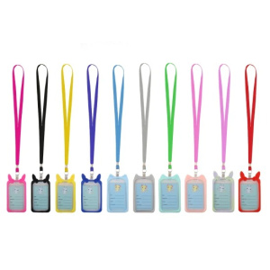 Бейдж вертикальный EARS, 65х110мм, на шнурке, микс 10 цветов, ОПП- упаковка