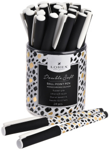 Ручка маслян. LOREX MONOCHROME FAUVISM DOUBLE SOFT синий 0,7 мм ассорти рез. грип