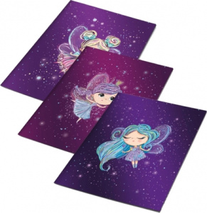 Обложки для тетрадей с голографическим рисунком арт.62664/ 200 ФЕЕЧКИ (3 шт. в наборе, 346х215 мм, ц