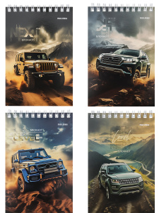 БЛОКНОТ А6 40л. на гребне АВТО И ПРИРОДА (Б40-2054) ассорти, цвет.мелов.обл, офсет, клетка