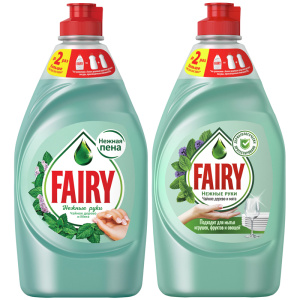 Средство для мытья посуды Fairy /Нежные руки. Чайное дерево и мята/, 450мл 8001090016959
