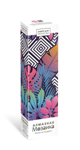 Алмазное панно на подвесе 30*50 (полная выкладка). Узоры. Листья на квадрате. Арт. 08698