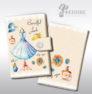 Визитница /Маленькое голубое платье/ арт.37744/50 (14*10,2см, из ПВХ, 10 карманов) 14*10.2 арт.37744