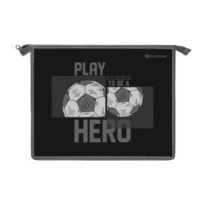 Папка д/тетрадей 1 отд. А5 Schoolformat ГЕРОЙ ФУТБОЛА молния 235х190х50 мм синий пластик, картон д/м