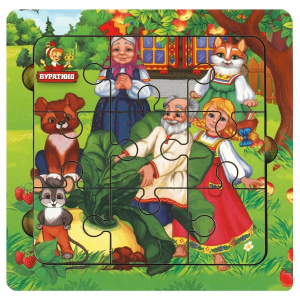 Игрушка деревянная пазл репка10*10 см терм. пакет Буратино в кор.40шт