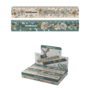 Линейка пластиковая ErichKrause Natural Life, 15см, ассорти из 2 дизайнов, в коробке-дисплее