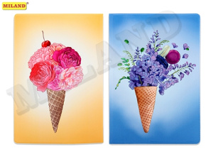 Обложка на паспорт Рожок с цветами ПВХ slim ОП-2323