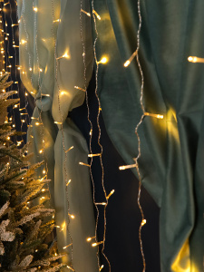 Гирлянда Занавес 1,8х1,4 м, прозрачная нить, 108 ламп, тёплый белый свет, 8 режимов ГЗ-0012