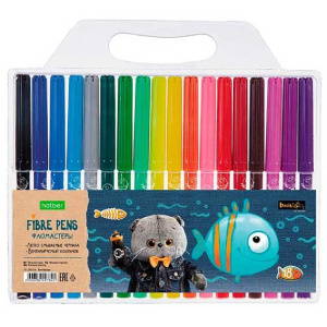 Фломастеры /ECO/ 18 цв.  -Кот Басик- в блистере с европодвесом