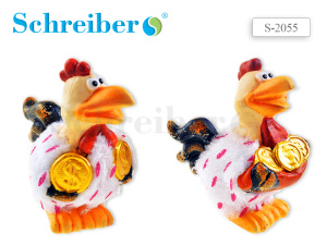 Статуэтка ПЕТУШОК, 6х9х11 см, пушистая керамика S 2055 (10702030/170816/0047503/1, Китай)