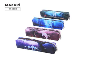 Пенал DEER, 20х6.2х4.5 см, на молнии, полиуретан, ассорти 4 дизайна, ОПП-упаковка