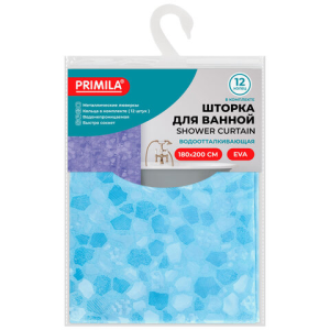 Шторка для ванной EVA, 180х200 см, кольца в комплекте, СИНЯЯ ЛЕДЯНАЯ СВЕЖЕСТЬ, PRIMILA (ПРИМИЛА), 70