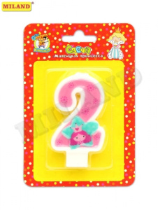 Свеча для торта /Маленькая принцесса/. Цифра /2/ С-0436