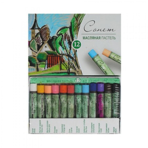 Пастель масляная художественная /Сонет/, 12 цв., круглое сечение, 7041155