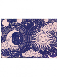 Обложка на паспорт из натуральной  кожи /Месяц и солнце/ ОП-8272