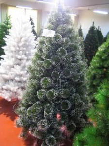 Ёлка зеленая с белым опылением 180 см в/к, УЦЕНКА, есть дефект