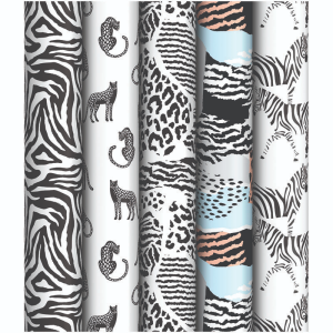 Упаковочная бумага белый крафт 70*100см, ArtSpace /Анималистичный принт/, 70г/м2, ассорти 5 дизайнов