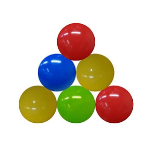 01. ШАРИКИ ПЛАСТИКОВЫЕ 6 шт. ЦВЕТНЫЕ, Ø85 мм (Арт. И-1495)