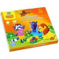 Пластилин /Приключения Енота/ 12 цветов, 240гр, со стеком КП_10209