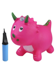 Животное-прыгун Динозаврик Moby Kids (свет, звук) розовый, 1 400 г., насос в комплекте