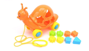 Каталка-сортер на веровочке /Улитка/, в комплекте с 8-ю фигурами