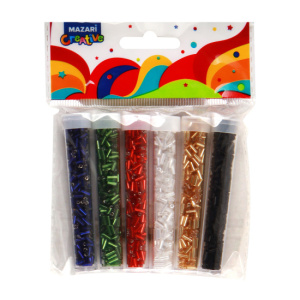 Набор бисера, 6 цветов x 7 г, 3 мм, пластиковая колба / ОПП-упаковка