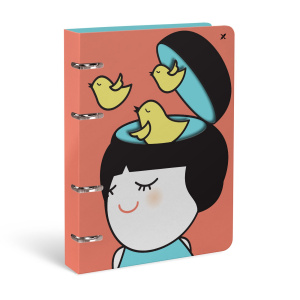 Тетрадь со см.блоком 120 л. А5+ кл. на кольцах LOREX MOOD OF THE DAY инт. обл., soft touch вырубка