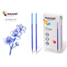 Стержень гелевый со стираемыми чернилами, СИНИЙ, игольчатый пиш.узел 0.5мм, длина 128 мм, д/ручек:М-