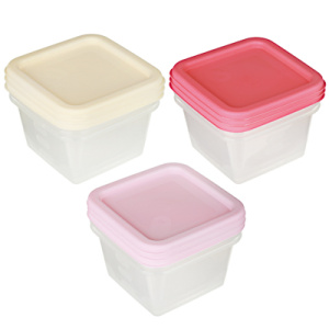Набор контейнеров квадратных, 3шт, 0,33л/0,4л, пластик, 3 цвета