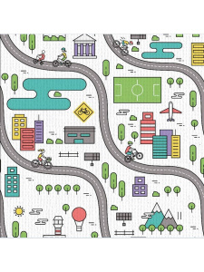 Упаковочная бумага Велосипедная (10 листов в рулоне, 70 х 100 см, 90 г/м2) 10-05-0045