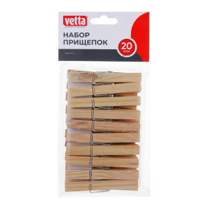 VETTA Набор прищепок 20шт, натуральное дерево (10702070/110625/5198662, Китайская Народная Республик