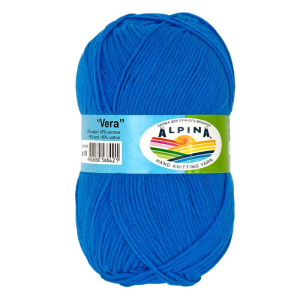 Пряжа ALPINA /VERA/   55% акрил, 45% хлопок     100 г  280 м ± 15 м №19 синий (10702070/190221/00427