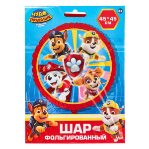 Фольгированный шар -круг щенячий патруль ЧУДО ПРАЗДНИК в кор.100*10шт
